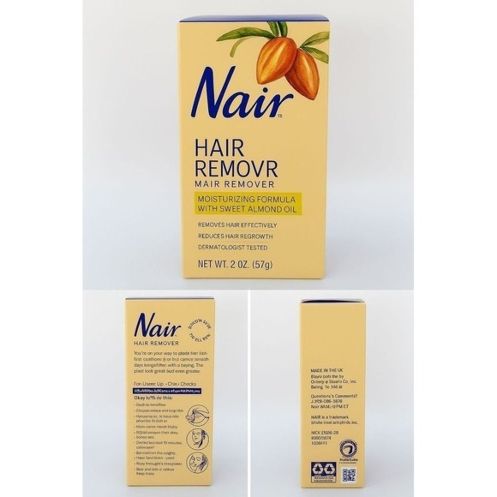 Face Hair Removal Cream Nair Women 2oz Beige Moisturizing Almond Oil‎